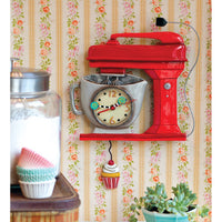 Allen Designs - Vintage Red Mixer Cupcake Bakery Swing Pendulum Wall Clock P1371