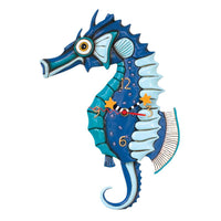 Allen Designs - Blue Salty Seahorse Star Fish Swing Pendulum Wall Clock P1468