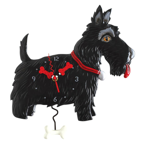 Allen Designs - Black Scottich Terrier Scottie Dog Wall Clock P1762
