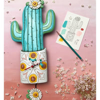 Allen Designs - Desert Bloom Cactus Flower Pot Swing Pendulum Wall Clock P1856