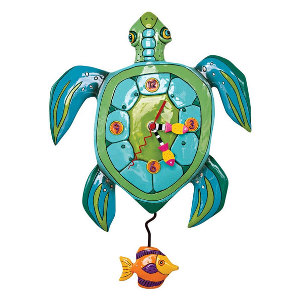 Allen Designs - Sea Turtle Fish Swing Pendulum Wall Clock P1858