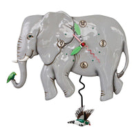 Allen Designs - Elephant Hummingbird Bird Friends Swing Pendulum Wall Clock P1860