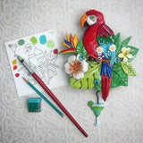 Allen Designs - Polly Parrot Bird Rainforest Flowers Cocktail Swing Pendulum Wall Clock P1866