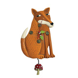 "Sale" Allen Designs - Red Fox Mushroom Swing Pendulum Wall Clock P2152