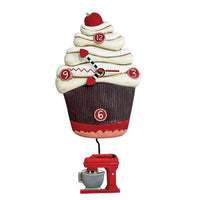 Allen Designs - Frosting Please Cupcake Red Cake Mixer Swing Pendulum Wall Clock P2156