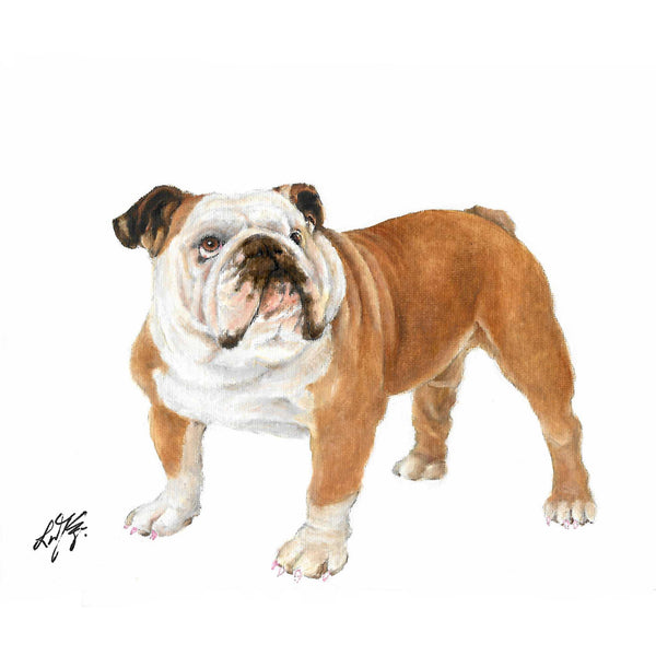 Original Dog Portrait Oil Painting - Bulldog