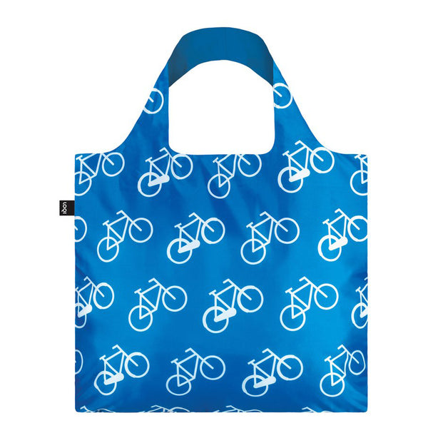 LOQI Reusable Shopping Tote Bag - Bikes Blue