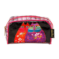 Laurel Burch - Foiled Floral Cats Cosmetic Bag (Purple & Red)