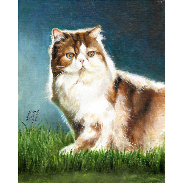 Original Cat Portrait Oil Painting - Persian Cat