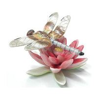 Little Critterz x Northern Rose - Dragonfly on Pink Water Lily Porcelain Figurine R238