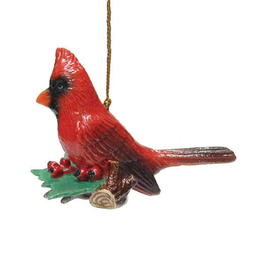 Little Critterz x Northern Rose - Cardinal on Holly Ornament R269
