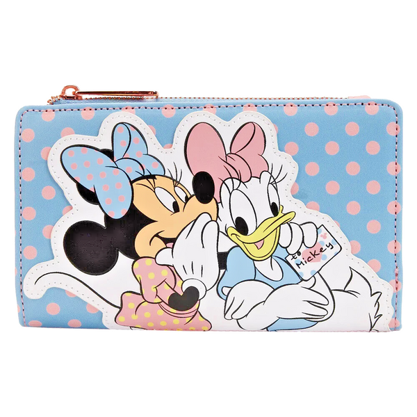 "Sale" Loungefly Disney - Minnie Mouse & Daisy Duck Pastel Color Polka Dots Wallet WDWA2434