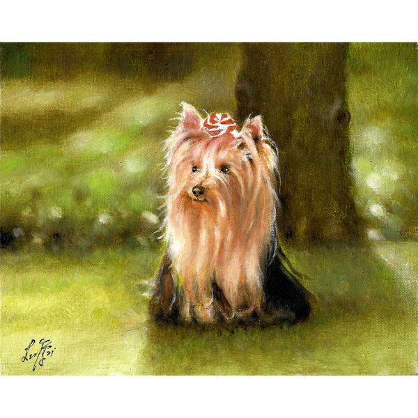 Original Dog Portrait Oil Painting - Yorkshire Terrier